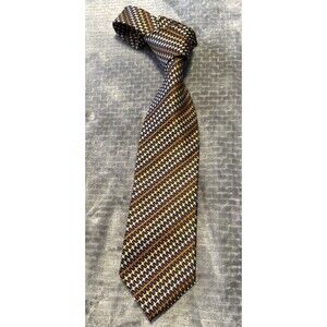 Roberto Villini Mens Bronze/Silver Diamond 100% Silk Handmade